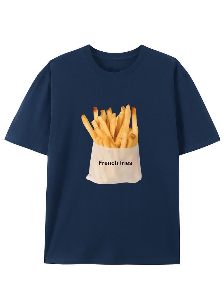 Novelty Vintage French Fries Gothic Y2k Grunge Harajuku Summer Streetwear Unisexs Unisex T Shirt Tee Casual Oversize ONeck Top