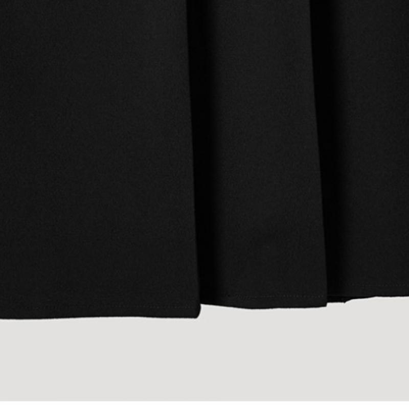 She Smiss Pleated Slit Long Skirt Swwskp11030 Bk