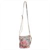 Lightweight leather messenger bag with flowers size S