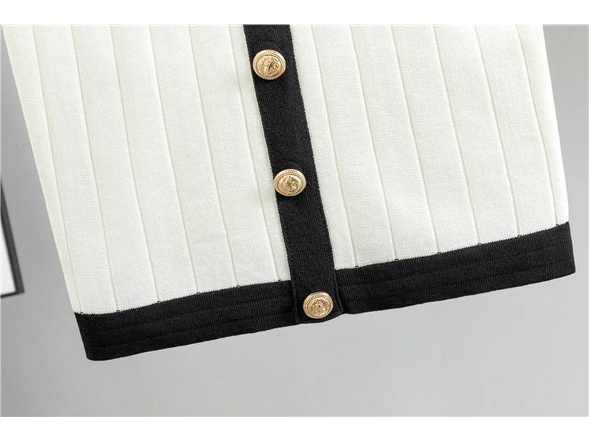 Элегантный французский миди-комплект из юбки и вязаного кардигана для женщин - Коллекция Осень/Зима