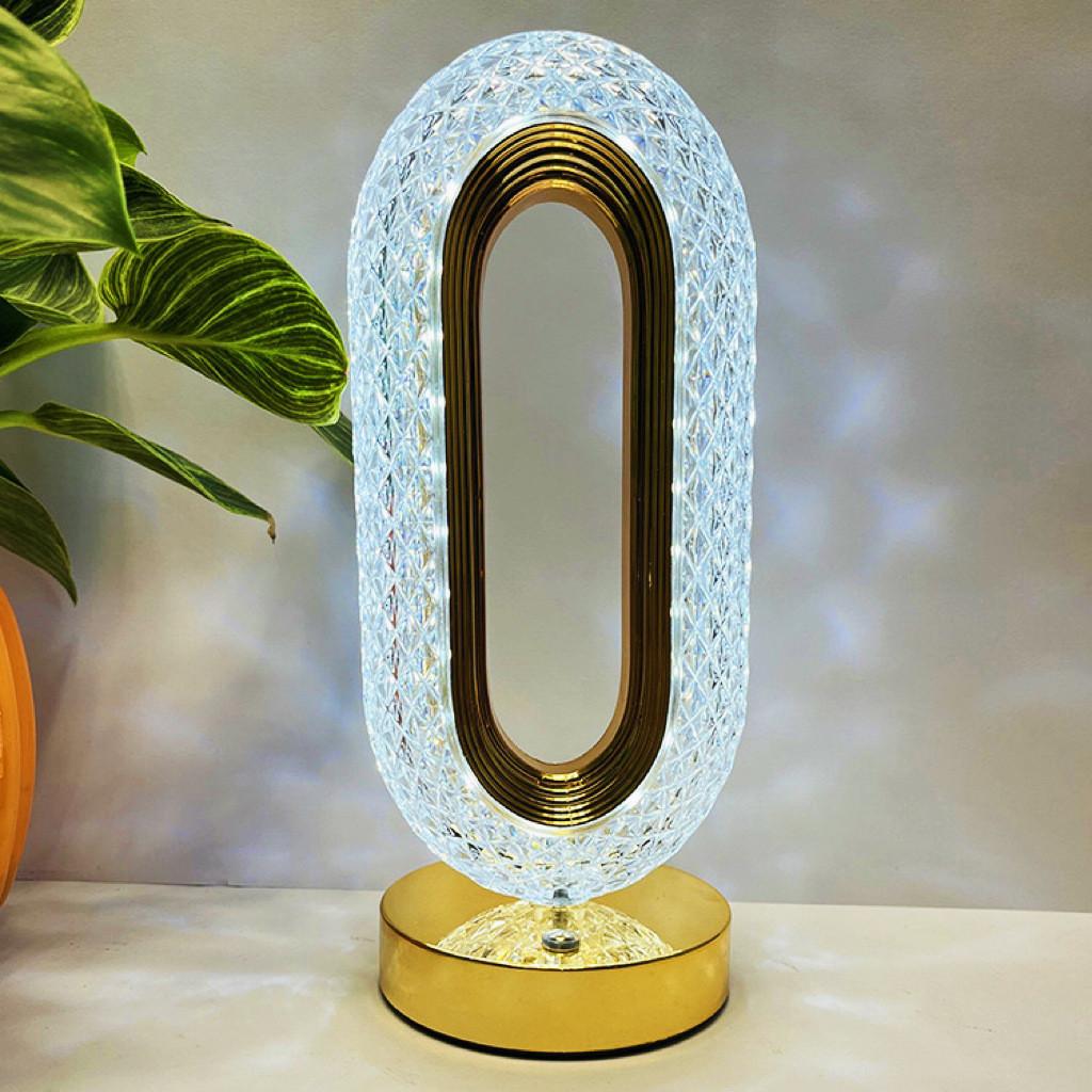 Elegant Water Crystal Night Light With Touch Control For Bedroom And Living Room Decor