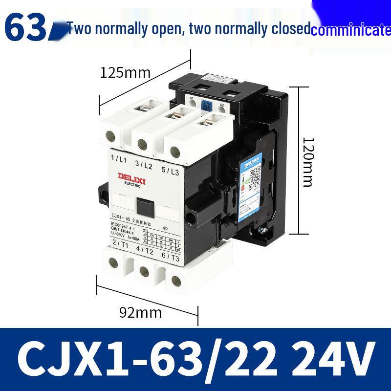 Трехфазный контактор переменного тока Delixi CJX1, 45А-205А, 220В/380В