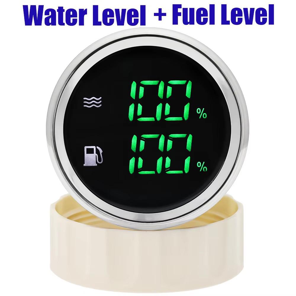 2 IN 1 Digital LED Water Temperature Gauge Voltmeter Auto Car Gauge For 12V 24V Car Motorcycle Vehicles with Adapter ized