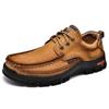 First Layer Cowhide Men's Shoes Genuine Leather Thick-soled Wear-resistant Men's Leather Shoes Outdoor Casual Hiking Shoes