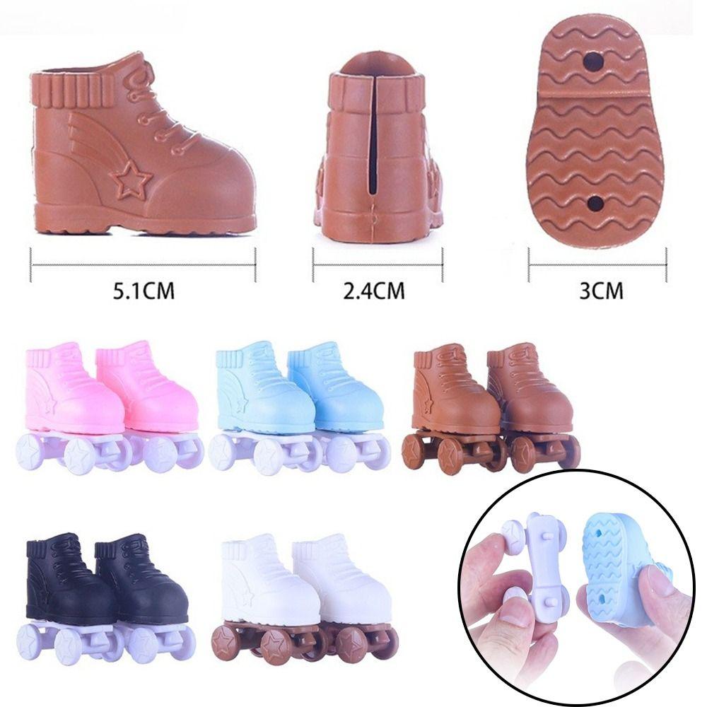 1 Pair Fits Foot Soles 4x3cm Doll Figure Roll Skates For Paula Doll/Salon Doll/Mia Doll
