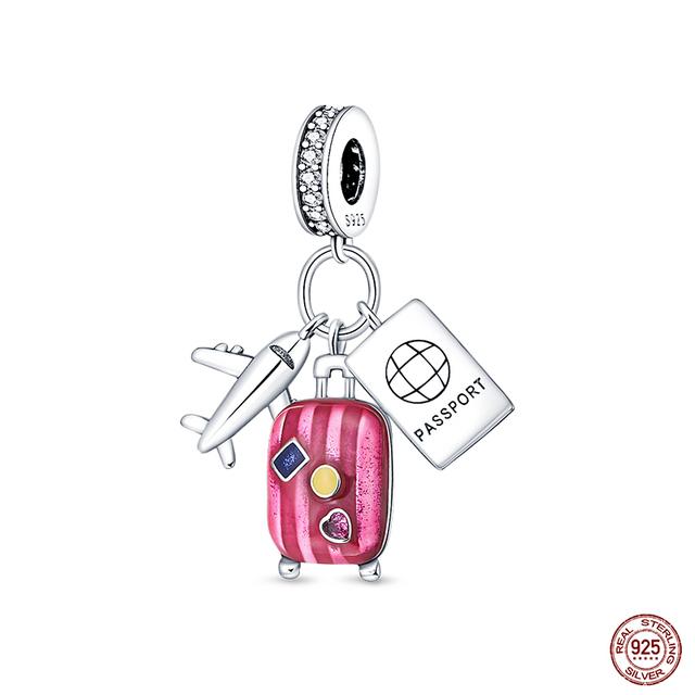 Новые стерлингового серебра 925 пробы красного цвета, подвески в форме сердца, бусины, ювелирные изделия на удачу, подарки