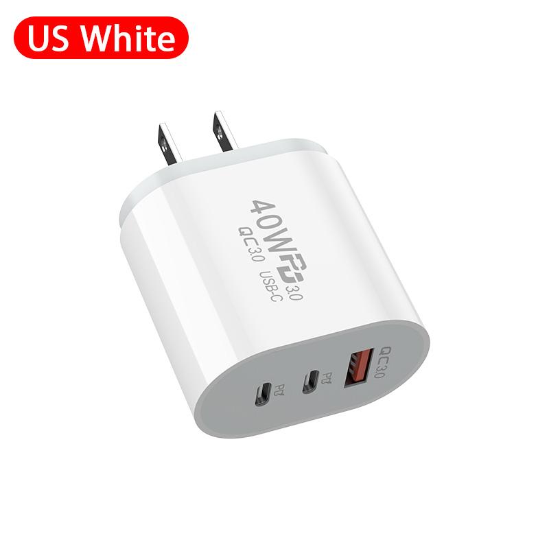 40 Вт PD USB Type C быстрое зарядное устройство быстрая зарядка EU US Plug PD USB C Type C быстрое зарядное устройство USB QC 3.0 для iPhone 15 14 Xiaomi Samsung
