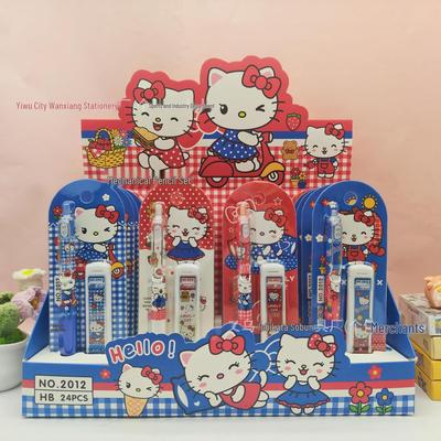 Набор: Автоматическая ручка Hello Kitty и стержни (не требует заточки) для детей