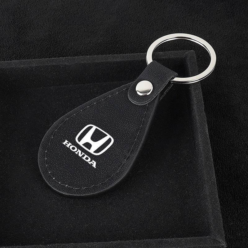 Leather Motorcycle Keychain Holder Keyring Pendant For Honda Mugen Power Civic Accords CRV Hrv Jazz CBR VTEC VFR Accessories IP8