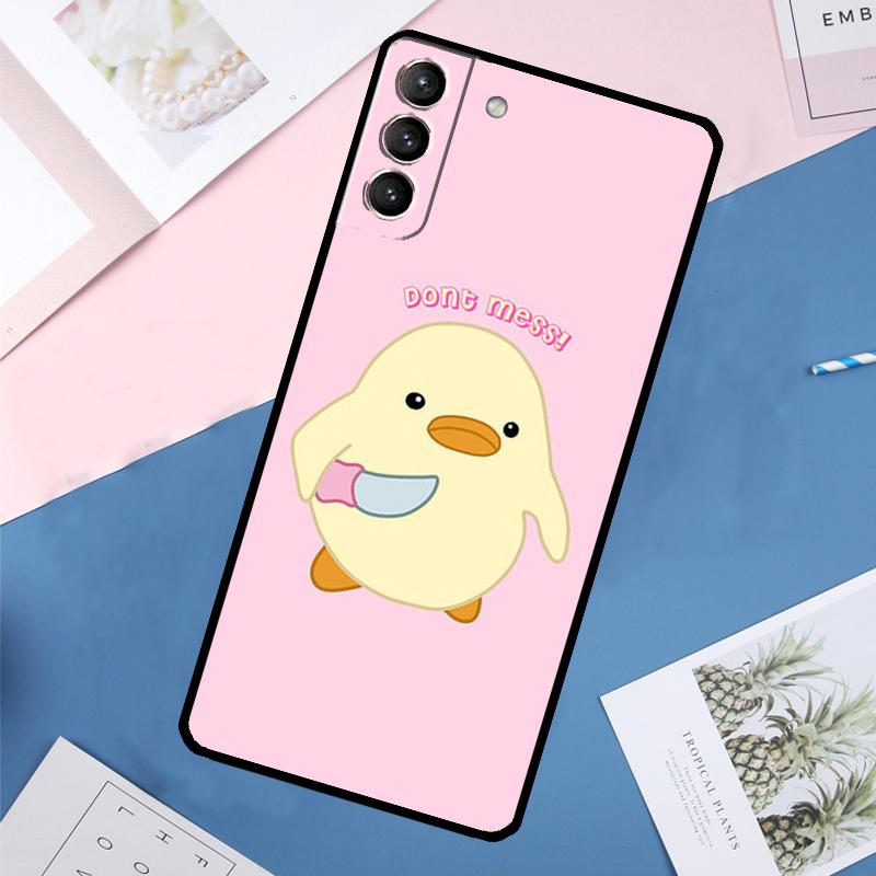 Мультяшный чехол-пенал с уткой для Samsung Galaxy S24 Ultra S21 S22 S23 S25 Ultra S9 S10 Plus S20 FE S25 FE Задняя крышка