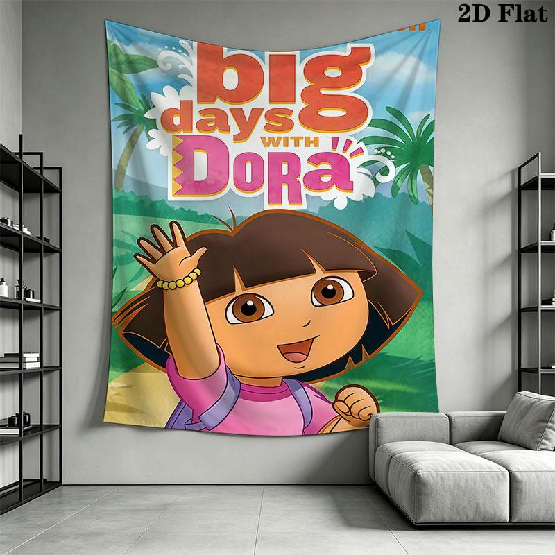 Dora the Explorer D Wall Hanging Printed Fabric Blanket Decorative Tapestries for Bedroom Living Room Home Decor