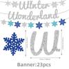 Blue Snowflake Birthday Party Decoration Snowflake Flag Rain Curtain Balloon Birthday Set Birthday Party Supplies