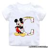 Mickey Mouse A-Z Alphabet Print Kids Cotton T-Shirt Girls Boys T-Shirt Summer Children’s Top