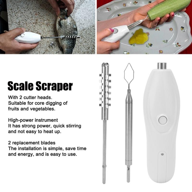 Multifunctional Scale Scraper Seafood Descaler Replaceable Blade Electric Fruit Digging Vegetable Corer For Home