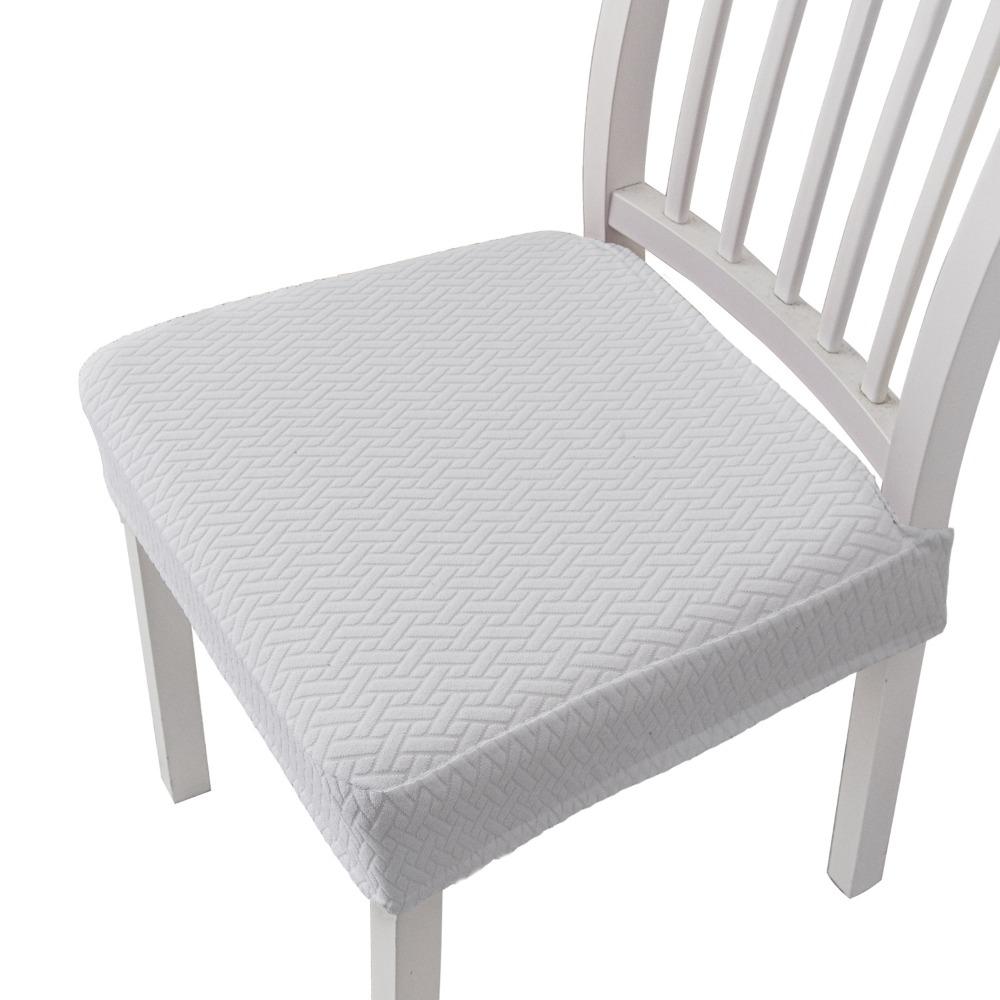 Stretchable Jacquard Chair Cover Pure Color Elastic Seat Covers for Hotel Home Dining Chairs
