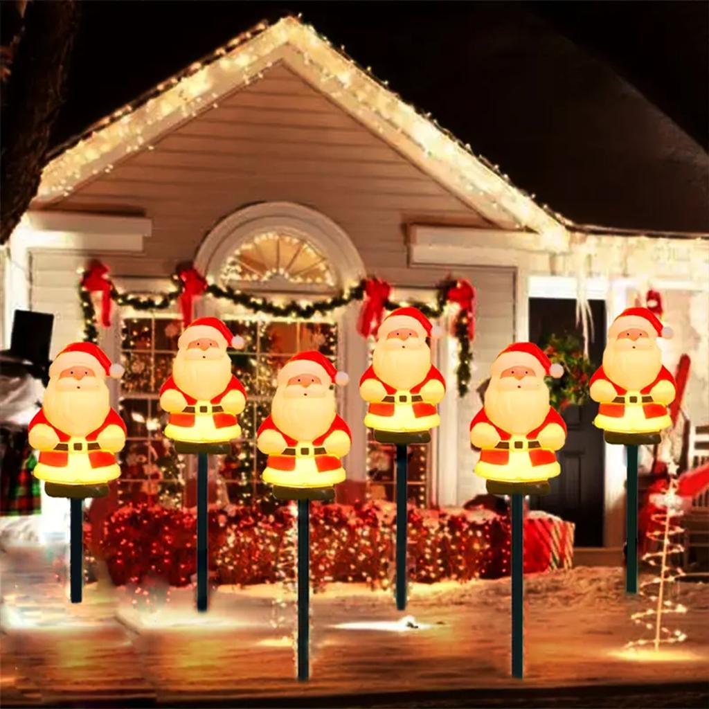 Xiaomi 5Pcs/Pack Solar Christmas Garden Stake Lights Outdoor Waterproof Solar Santa Pathway Lights For Garden Lawn Pathway Patio Decor