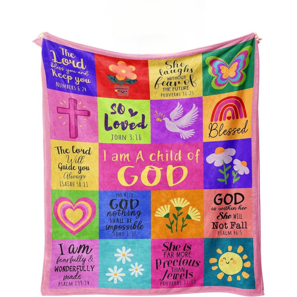 1pc 1pcs Flannel Blanket Suitable for Women & - Baptism Confirmation Communion Gifts Christian Catholic Religious Soft Bedspre