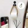Small Space Bathroom Toilet Paper Holder Wall Mounted Rope Design, 25 cm Rope Loop Metal Tissue Hanger for Rental Homes and Dorm Use