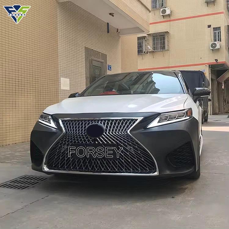 Передний бампер Camry 2022 в стиле Lexus, решетка и рамка противотуманной фары, комплект для модернизации