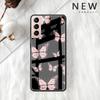 Красивый стеклянный чехол с розовой бабочкой для Samsung Galaxy S22 S20 FE S21 Plus, чехол для телефона S10 5G S9 Note 20 Ultra 10 Lite Shell