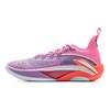 Li Ning BadFive Chase 1 Супер амортизация Скользкая подошва Дышащие Упругие Низкие Баскетбольные кроссовки Мужские Фиолетово-розовые ABFV007-2