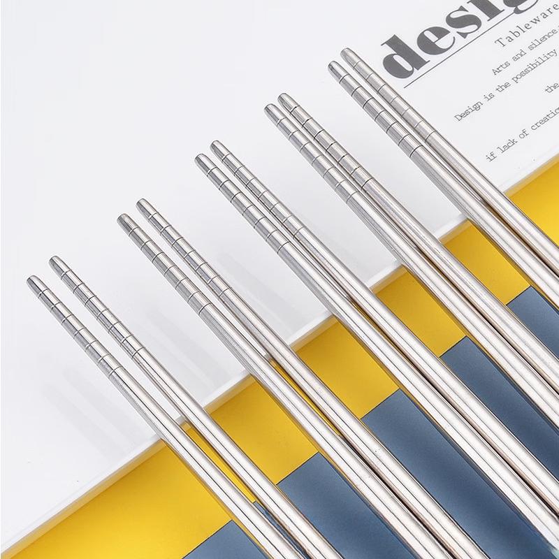 Korean Style 304 Stainless Steel & Wheat Straw Non-slip Chopsticks