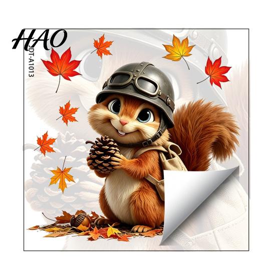 Glass Door Decorations Fall Window Stickers, Cute Squirrel Raccoon Animal Decal, Maple Leaf Autumn Pastoral Theme Decor Clings, Clings for Windows