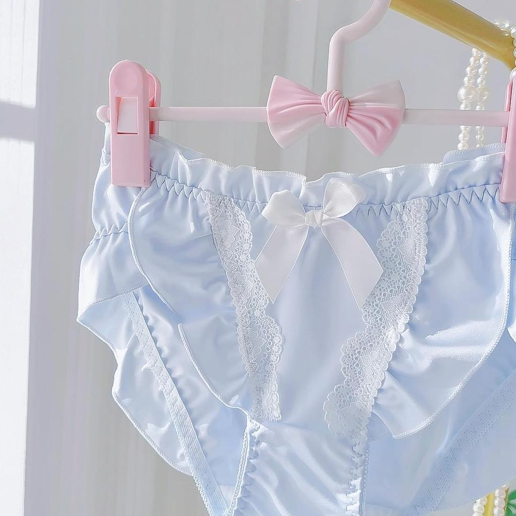 Cute High School Student Preppy Panties with Elegant Girly Underwear [EasyTalk] Bowknot, Lace, Style, Seamless, Skin-Friendly Panties, Fluffy,