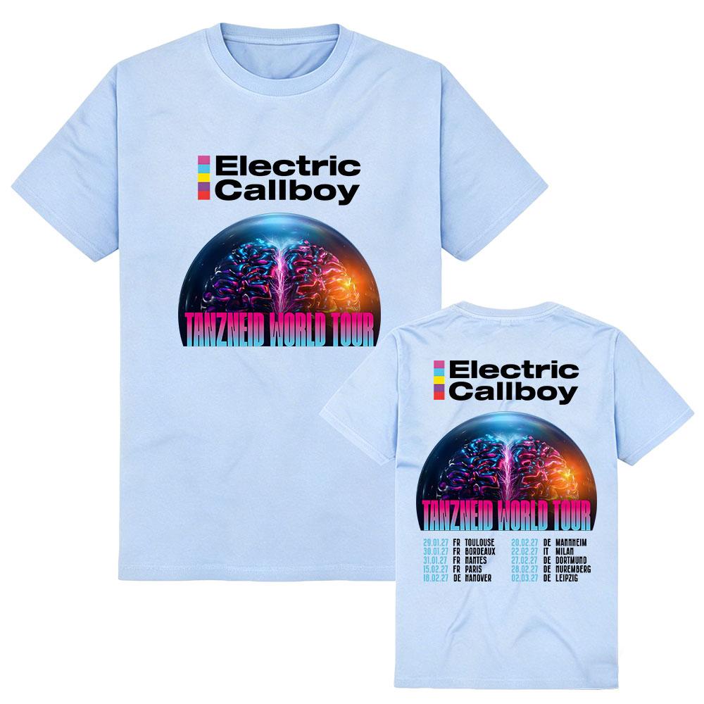 Tanzneid World Tour T-shirt Electric Callboy Band Design Tees Graphic Print Merch Unisex Streetwear Cotton Short Sleeve Tshirts