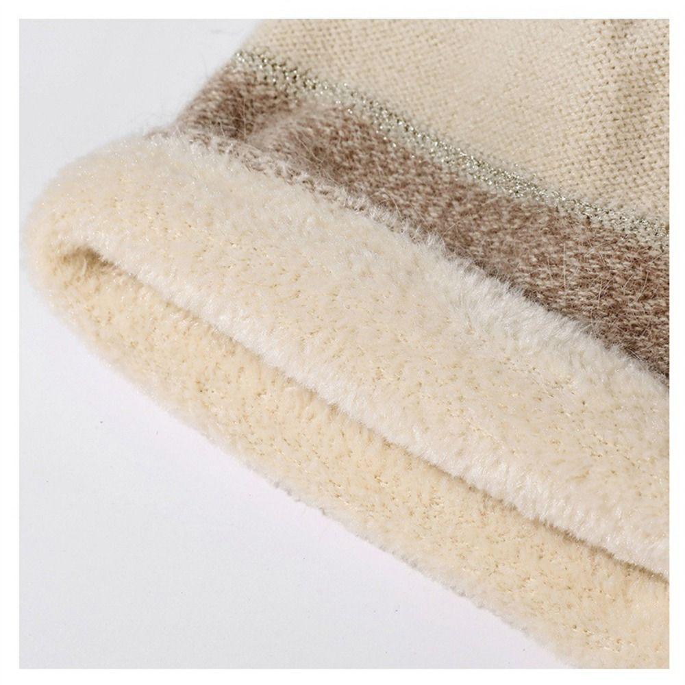 Thickening Knitted Hat Windproof Ear Protection Casual Bonnet Caps  for Women Girls