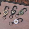 ISE MOUNT Outdoor Steel Wire Rope Tactical Retractable Key Holder with Easy Pull Buckle and Anti-Lost Lanyard