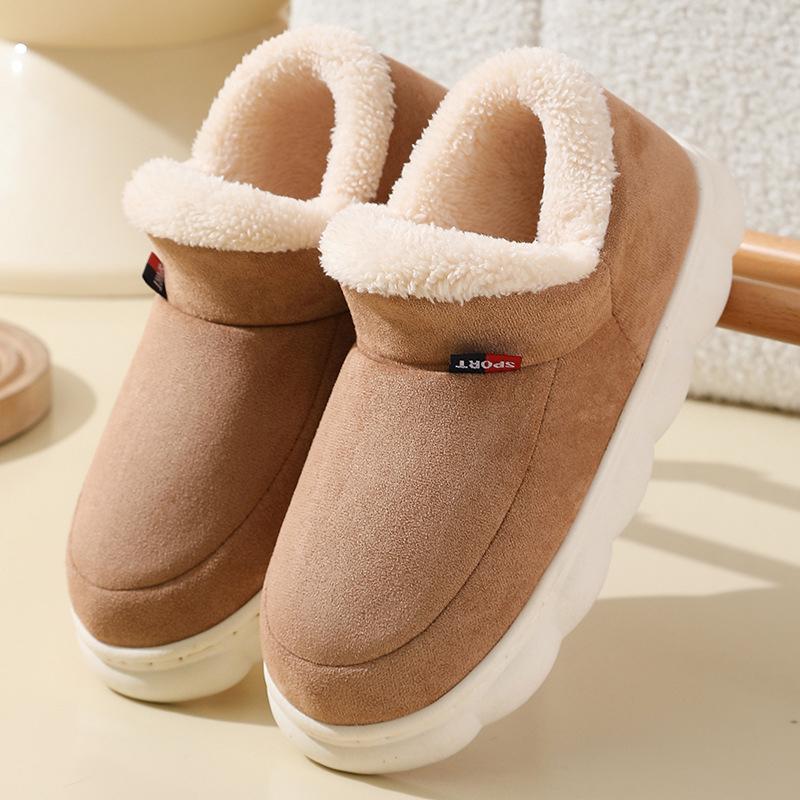 2025 Winter Platform Plush Slippers Women Comfy Soft Sole Cotton Indoor Shoes Woman Non Slip Windproof Warm Snow Boots Female