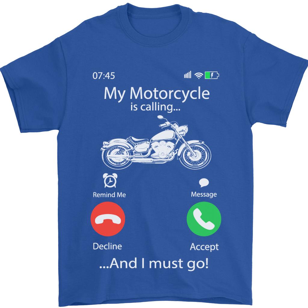 My Motorcycle Is Calling Biker Motorbike Unisexs TShirt 100 Cotton