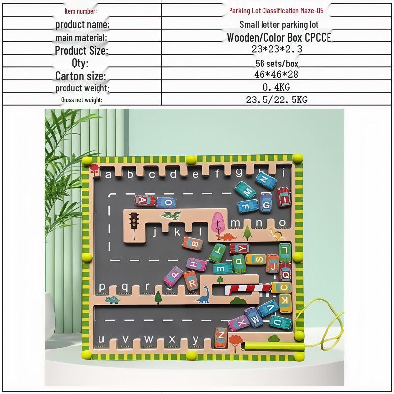 Магнитный лабиринт Парковка и игра с алфавитом для правописания и распознавания
