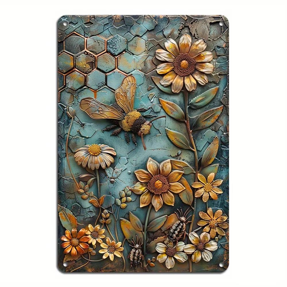 Retro Aluminum Tinplate Paintings, Coffee Shop License Plates, Round - Shaped Rural - Style Decorations for Bar Walls