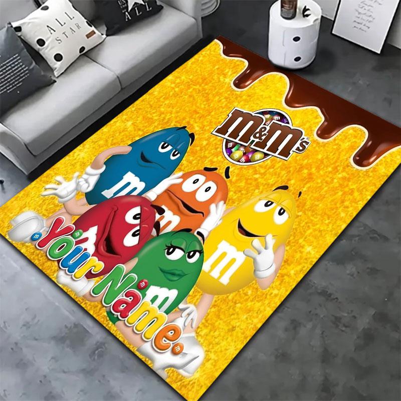 M&M's Custom Name Carpet Rug for Living Room Bedroom Home Sofa Decoration,Kids play Non-slip Floor Mat