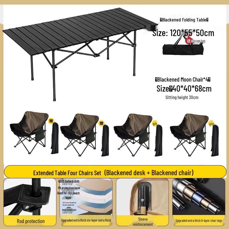 Kasiong Portable Outdoor Camping Table & Chair Sets