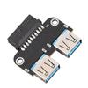 Dual Port USB 3.0 Adapter Plug and Play USB 3.0 Female Header USB Extension Adapter  PC Motherboard
