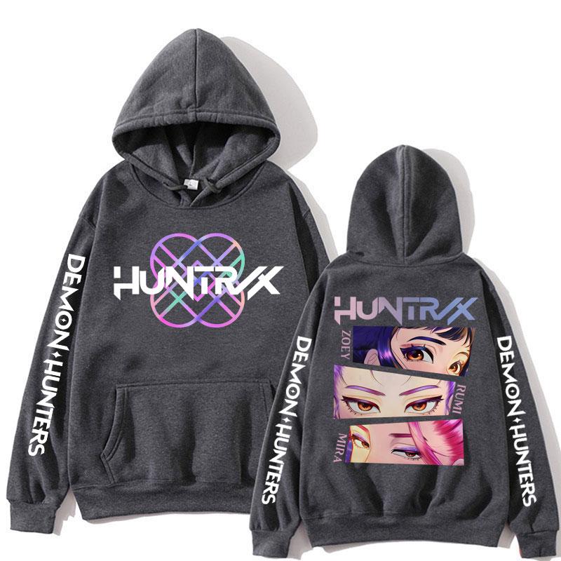 Kpop Аниме Охотники на демонов Huntrix Girls Худи Мужчины Женщины Мода Эстетичная Толстовка Оверсайз Флис Y2k Длинный Рукав Уличная Одежда