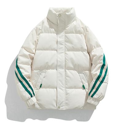 Молодежное зимнее пальто из белого утиного пуха с воротником-стойкой, повседневное, свободное, однотонное