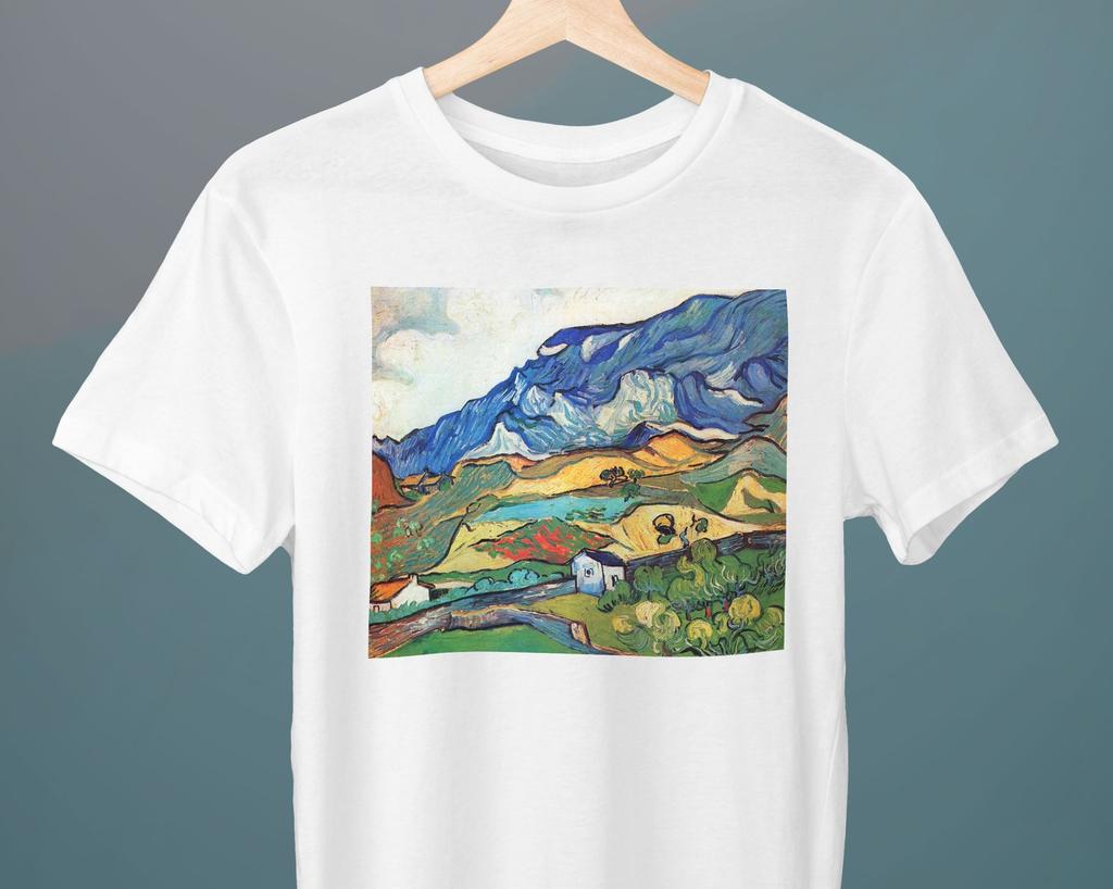 Les Alpilles, Mountain Landscape near South-Reme, Vincent van Gogh, Unisex T-Shirt, Art T-Shirt, Gift for Her, Gift for Him, Art Lover Gift