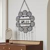 Earrings Display Stand with Metal Chain Flower Shape Grid Design Large Capacity Wall Decoration Jewelry Hanging Holder Shop Necklace Organizer