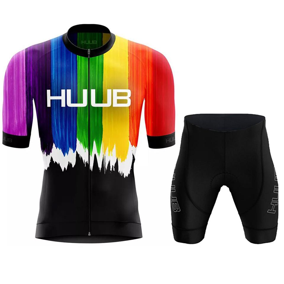 Huub 2026 Мужской велосипедный джерси-сет с коротким рукавом, дышащий, для МТБ, на открытый спорт, с лямками, летняя велосипедная одежда