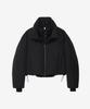 Noirer For Woman Crop Layered Puffer Jacket (Black)