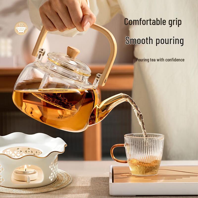 Стеклянный чайник и подогреватель YIHUTEA