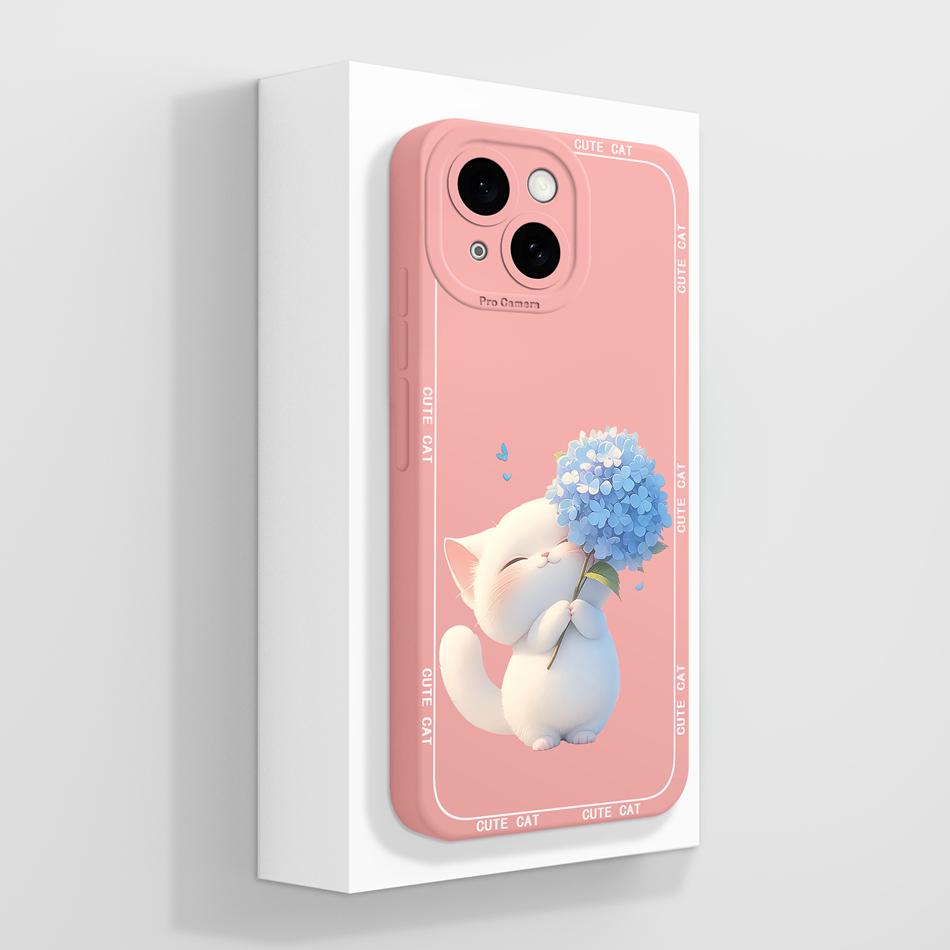 For iPhone 15 Pro Max Case For iPhone15 Plus Creative Back Cover Soft Liquid Silicone Full Protection High Quality Phone Shell