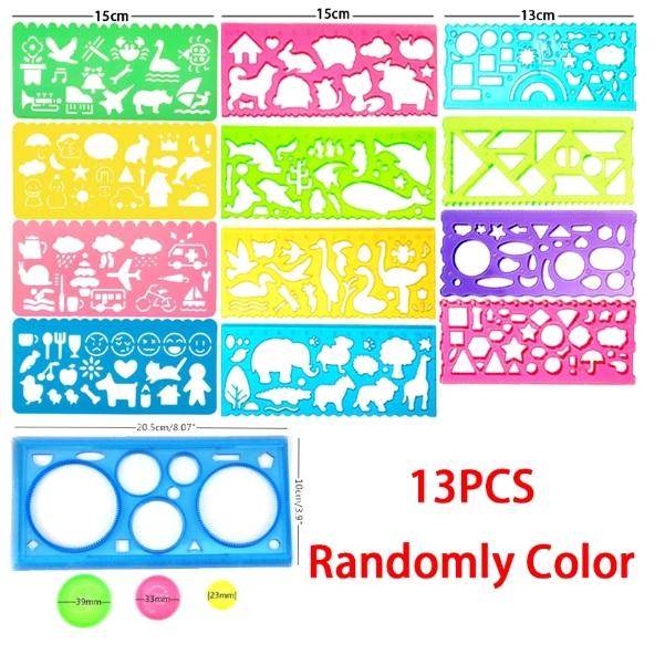 Геометрия Спирограф Набор трафаретов для рисования Шаблон для рисования Линейка Художественное ремесло Творческий Дети Дети Развивающая игрушка Подарок для девочек и мальчиков