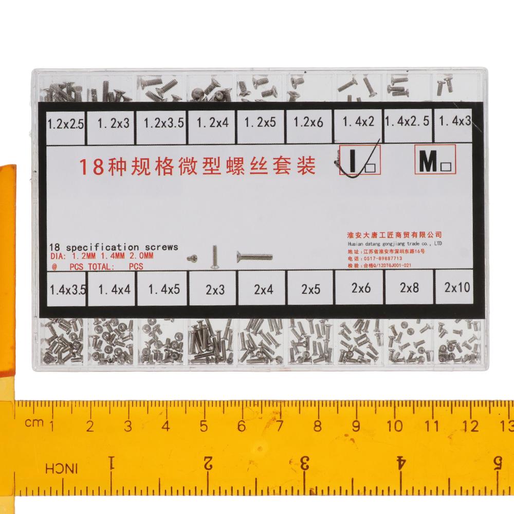 M1.2 / M1.4 / M2.0 Маленькие винты Набор микровинтов из нержавеющей стали Часы