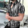 Летние мужские гавайские рубашки с воротником Camisa Леопардовые рубашки с 3D-принтом Мужские и женские рубашки с коротким рукавом Однобортная блузка