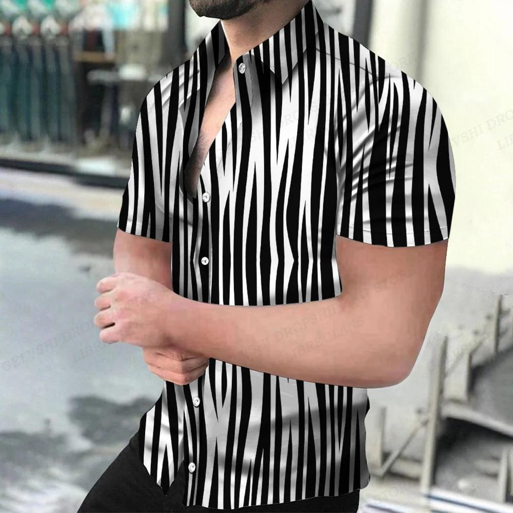 Летние мужские гавайские рубашки с воротником Camisa Леопардовые рубашки с 3D-принтом Мужские и женские рубашки с коротким рукавом Однобортная блузка